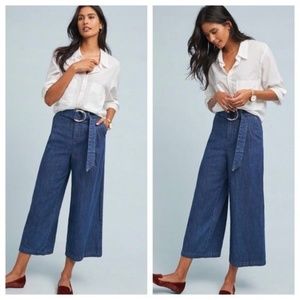 Belted Wide-Leg Pants Ultra High-Rise